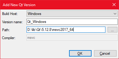 Registering Qt for Windows in the Qt VS Tools