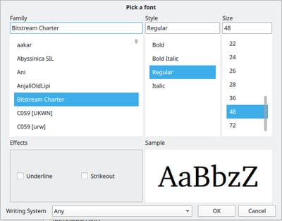 Font Dialog Fusion Style