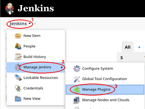 Jenkins Plugin Manager Menu