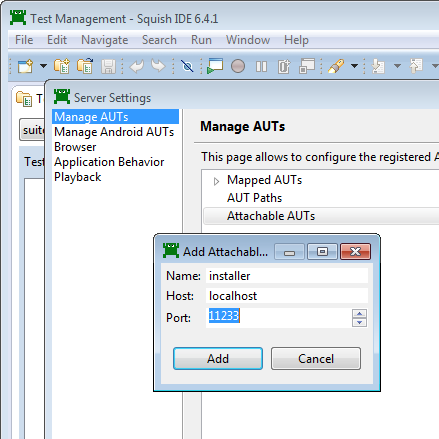 Using Squish to automate Qt Installer Framework UI Tests