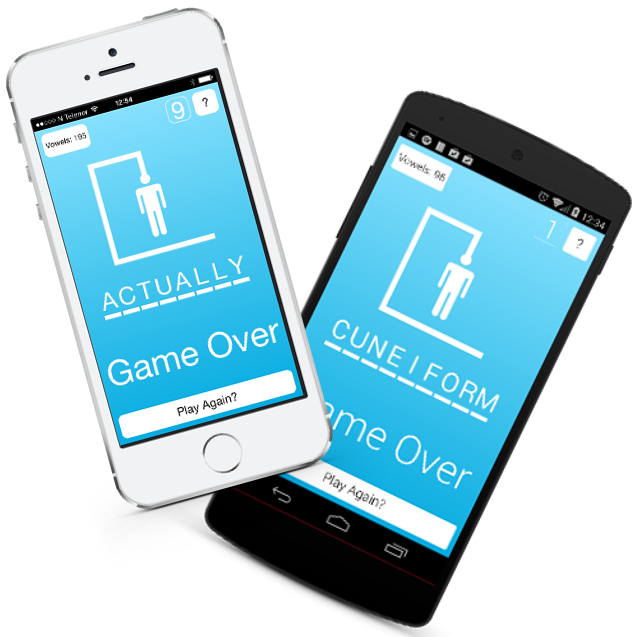 Qt Hangman running on an iPhone 5S and a Nexus 5.