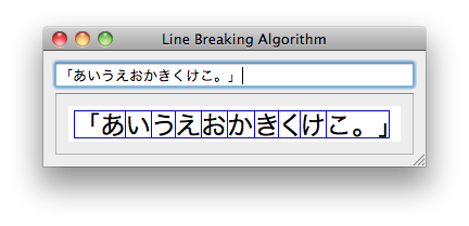 Line Breaking Algorithm
