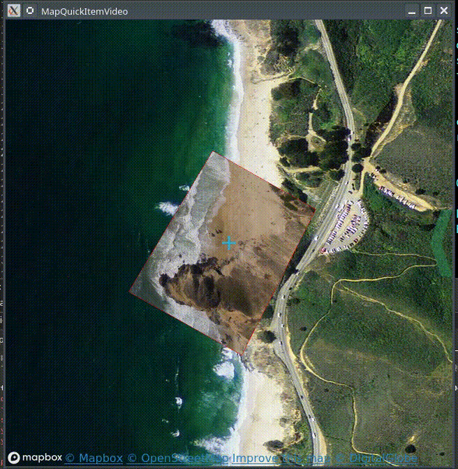 It is now possible to rotate and tilt maps. Items on it will be transformed accordingly. In this figure a MapQuickItem embedding a QtMultimedia Video element is used to overlay a video of the shore.