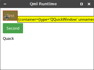 Screenshot of picking a custom button with a Squish QML Extension