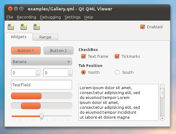 QML Components for Desktop: スクリーンショット