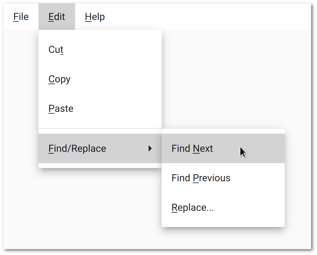 MenuBar and cascading Menus