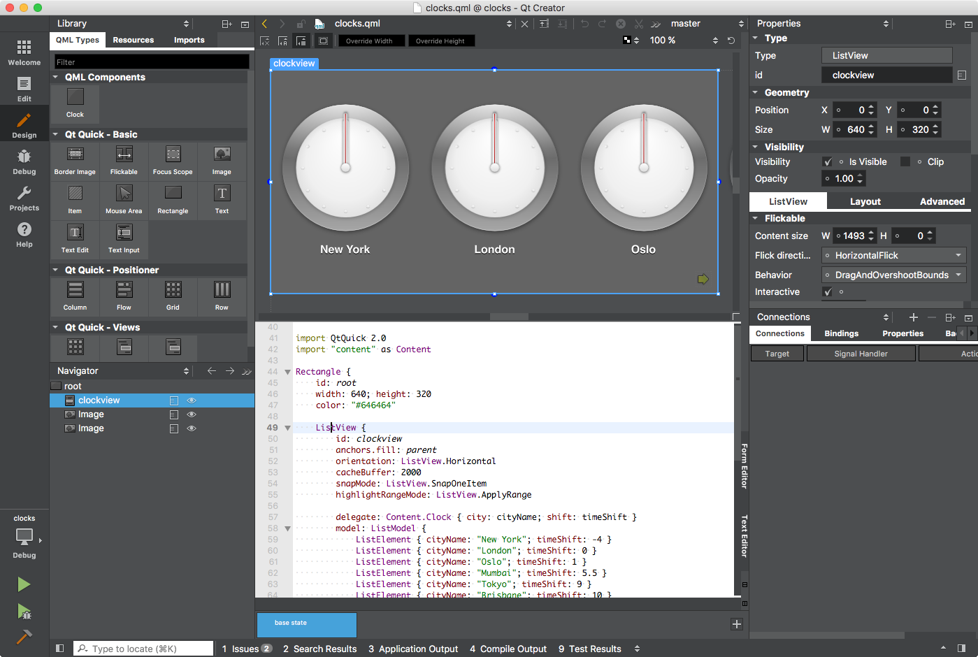Qt Quick Designer with integrated code editor