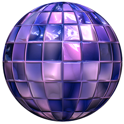 A sphere with a diffuse map and a specular material