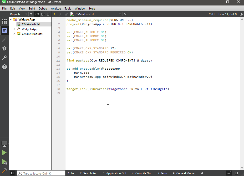 Qt Creator 12 - CMake Error reporting