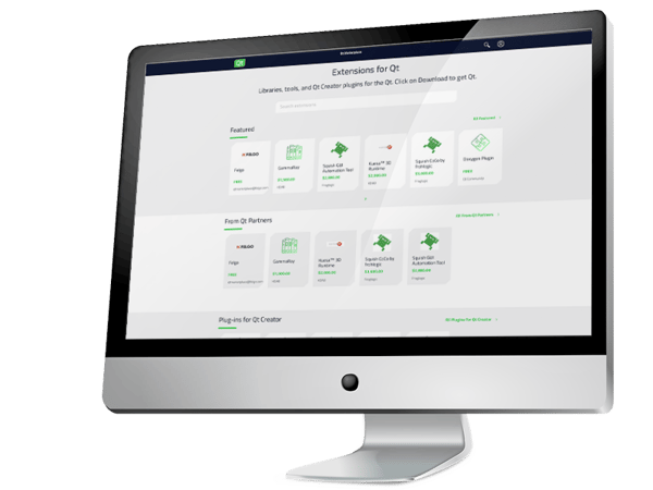 Qt Marketplace on computer monitor