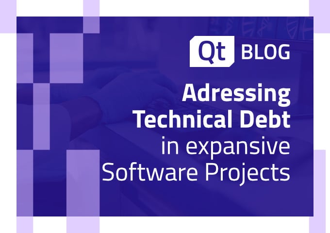 Header image on the latest blogpost around how to tackle technical debt in large software projects on Qt Quality Assurance Blog. 