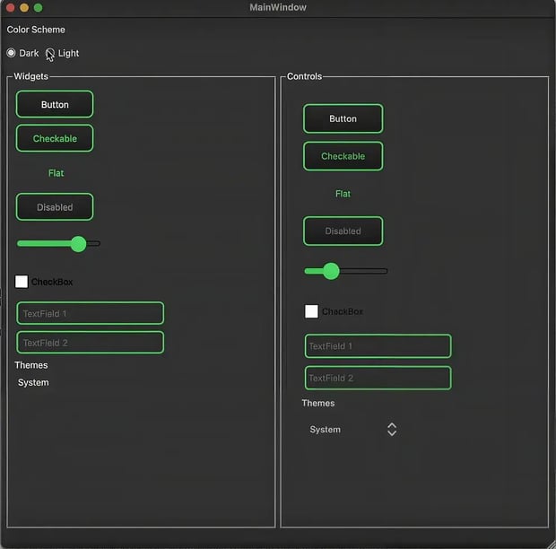 Example of the new StyleKit in Qt 6.12 Labs