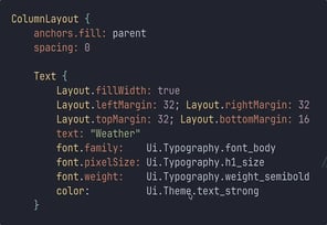 Qt Bridge for C# highlighting frontend scalability with QML code snippet