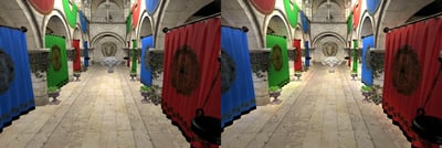 Comparing SSGI (Screen Space Global Illumination) and no global illumination