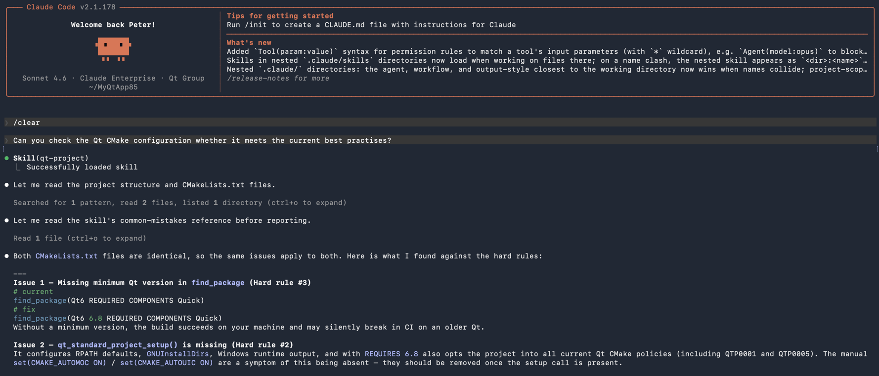 Introducing the Qt Project CMake Skill for AI Agents