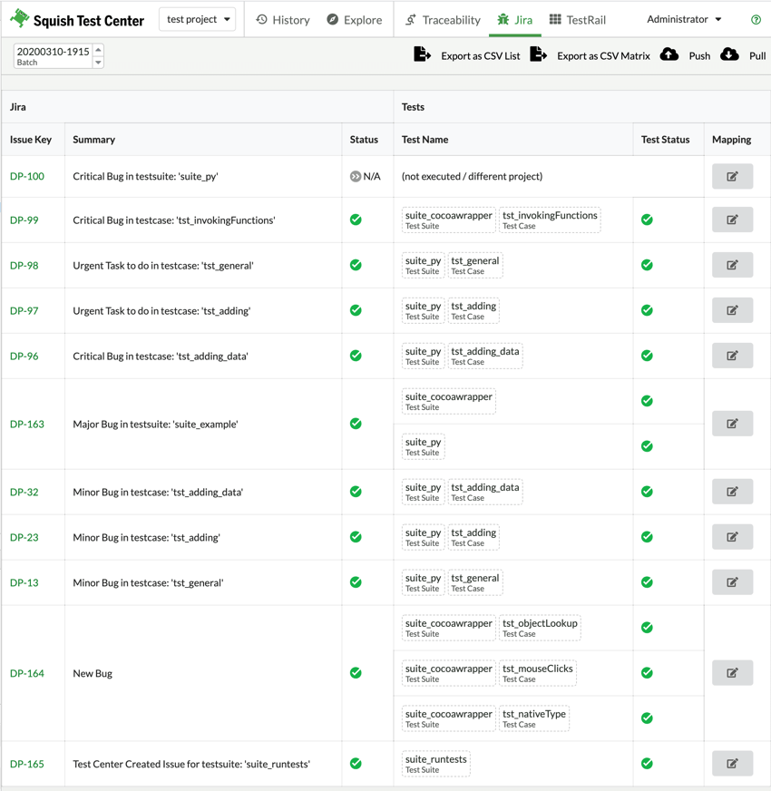 Squish-Test-Center-Tracability-View