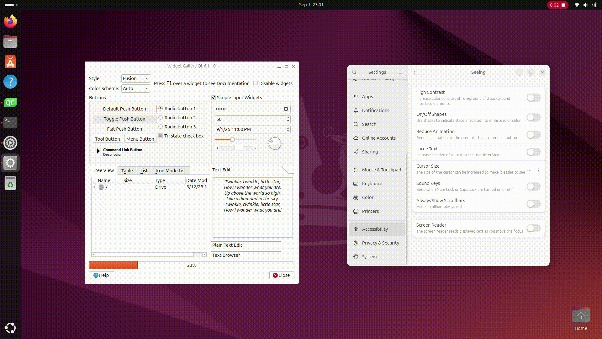 High Contrast Mode for the Fusion style in Qt Widgets on Ubuntu