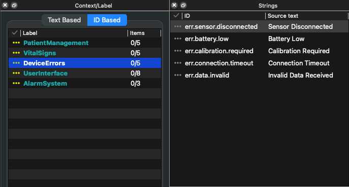 Organizing ID-Based Translations with Labels in Qt Linguist