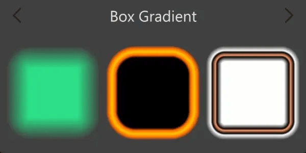 Examples of different kinds of box gradients you can do with canvas rendering