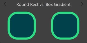 Example of two similar-looking rounded rectangles that have been created with different techniques and therefore have very different triangulation speeds