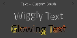 An example of custom text shader brush in a user interface