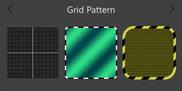 Grid pattern examples with high performance on a user interface
