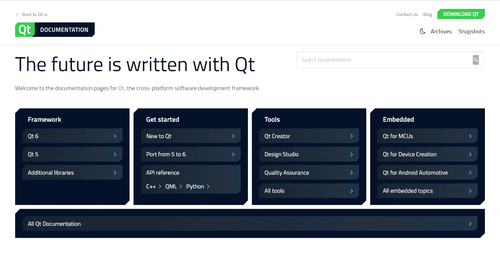Dark theme for Qt online documentation