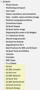 Navigation in Qt 6.9 documentation