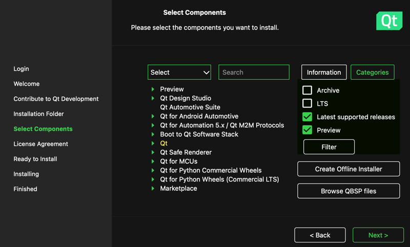Qt Online Installer および Installer Framework 4.7.0 Beta リリース