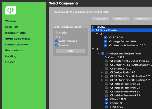 Qt 6&nbsp;Additional Libraries&nbsp;via Package Manager
