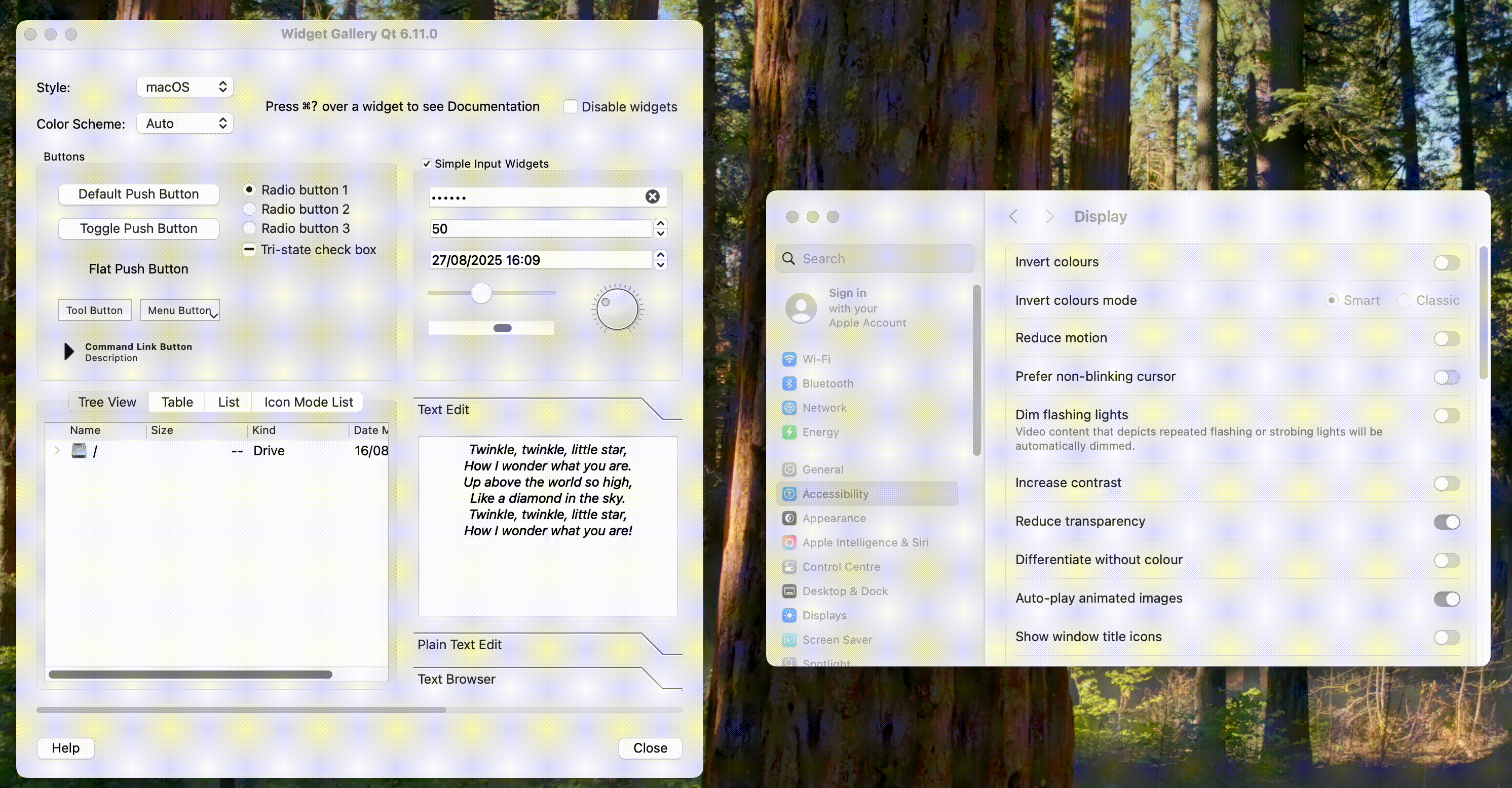 How Qt Widgets adapts to changes in the Increase Contrast setting on macOS