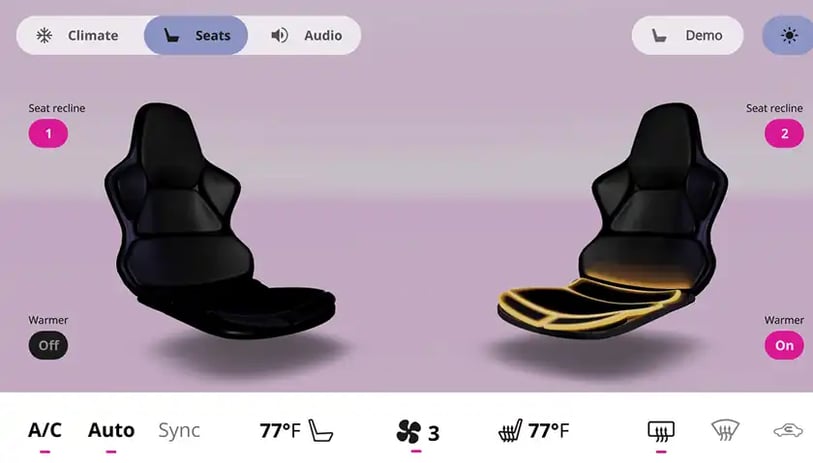 An example of car HVAC control system built with Qt, mixing both 2D and 3D graphics.