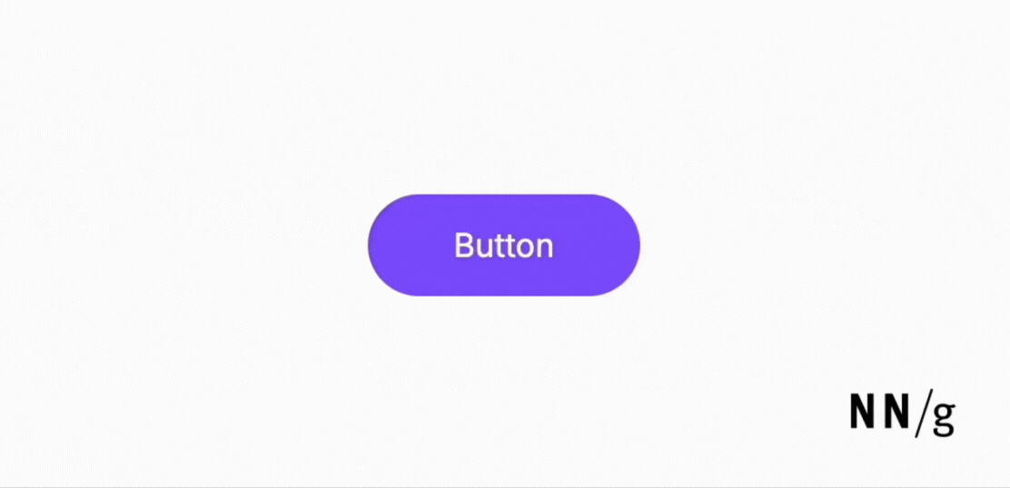A button animated with an hover interaction that changes the color of the item.