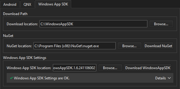 Windows App SDK Support