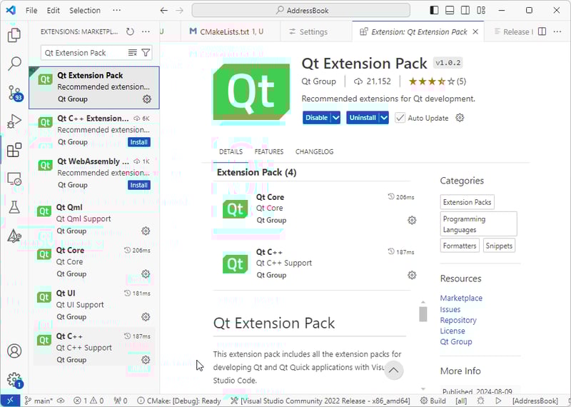 Qt Extension 1.6.0 for VS Code released