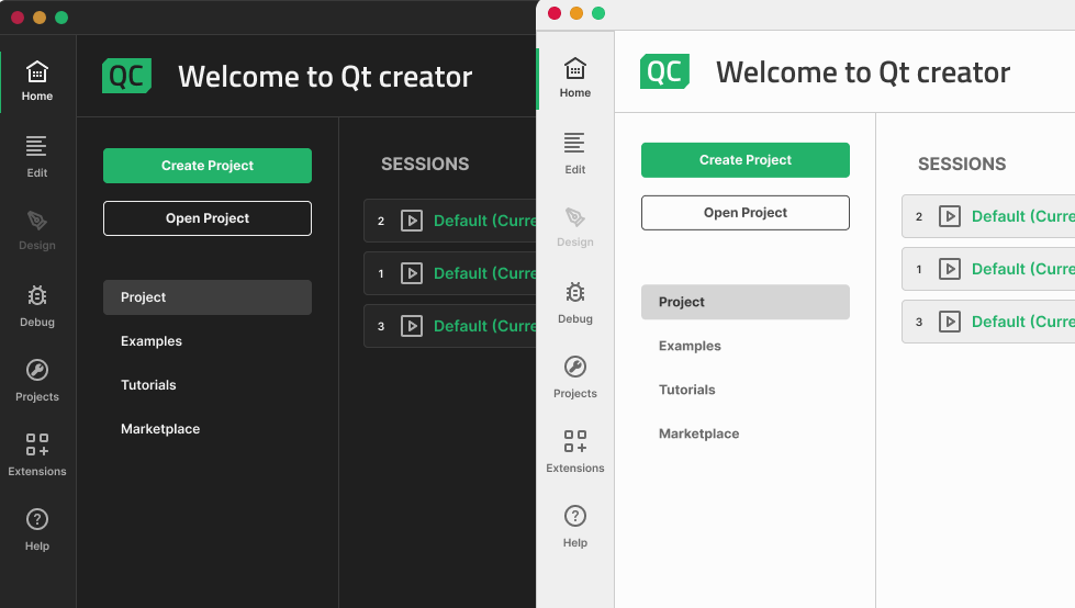 Give feedback on new Qt Creator themes