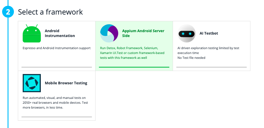 Step 2: Select a framework