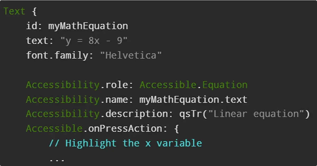 Qt for C# example of accessibility metadata
