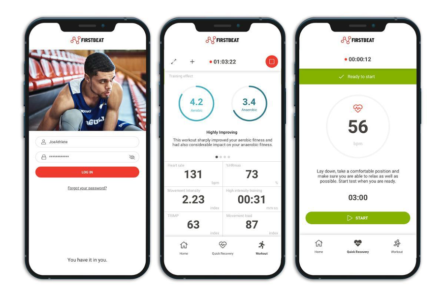 Firstbeat's mobile application provides insights for the athletes in understandable format. Picture from Firstbeat webpages.