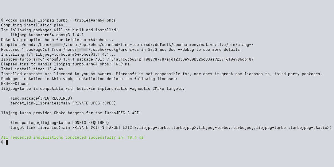 Building C/C++ libraries for HarmonyOS with vcpkg